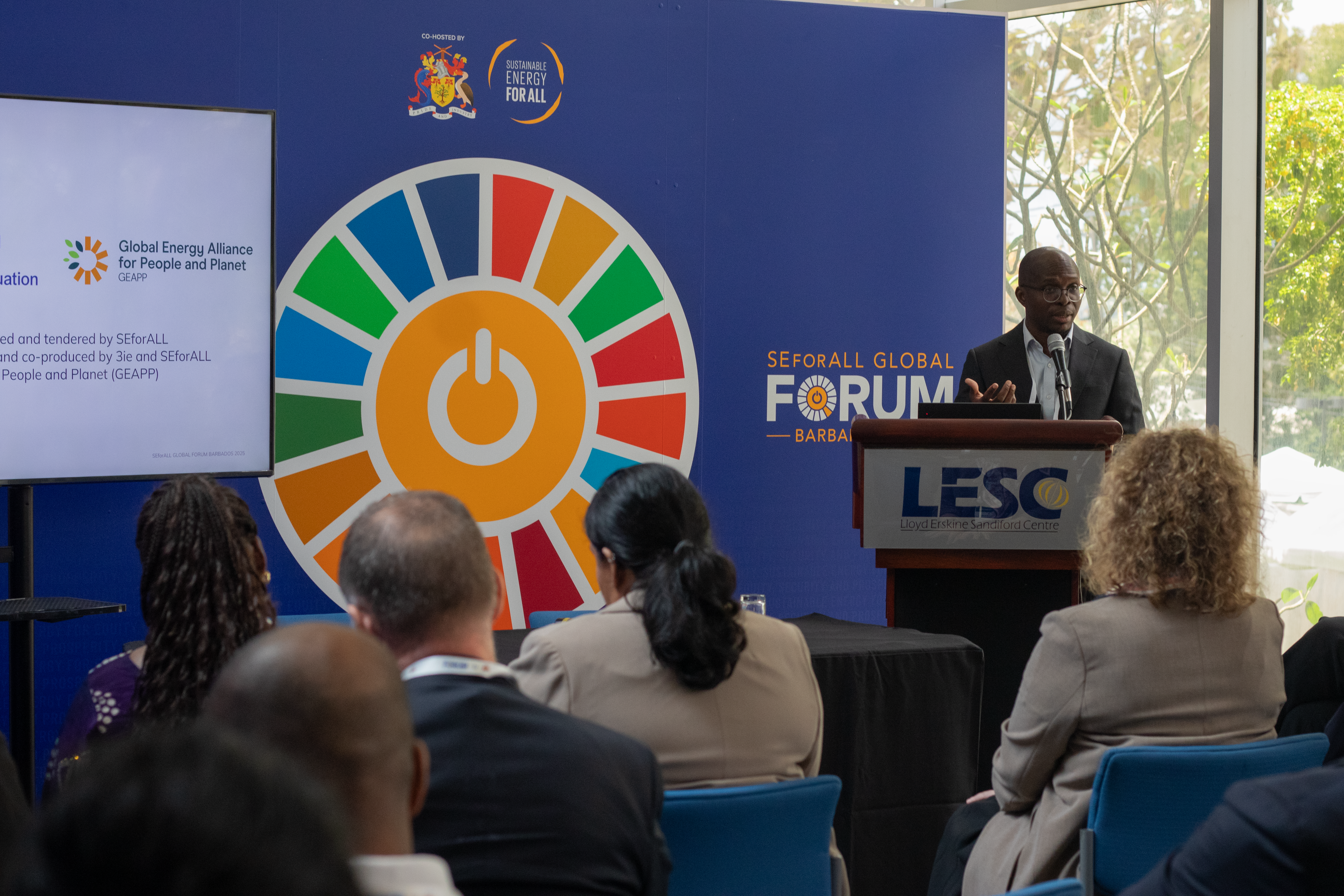 GEAPP's Wale speaking at the SEforAll Forum.