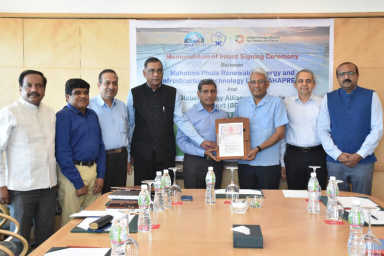 Mahatma Phule Renewable Energy and Infrastructure Technology Limited (MAHAPREIT) and The Global Energy Alliance for People and Planet (GEAPP) in India partner to implement livelihood-based solar projects in Maharashtra